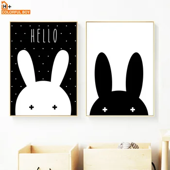 Black White Rabbit Wall Art Canvas Painting Nordic Posters And Prints Cartoon Wall Pictures Girl Baby Baby Kids Room Home Decor
Black White Rabbit Wall Art Canvas Painting Nordic Posters And Prints Cartoon Wall Pictures Girl Baby Baby Kids Room Home Decor