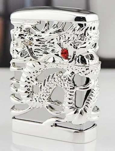Brand lighter hand-carved Heavy armor hollow silver dragon playing with a pearl
Brand lighter hand-carved Heavy armor hollow silver dragon playing with a pearl