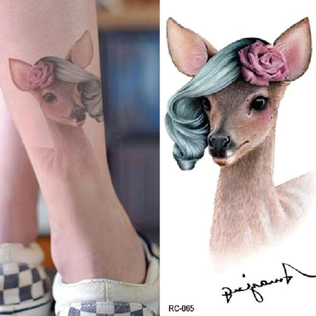 Cute Sexy Body Art Beauty Fake Tattoo Elk Deer 3D Waterproof Temporary Tattoo Stickers 10.5x6cm For Girls And Man
Cute Sexy Body Art Beauty Fake Tattoo Elk Deer 3D Waterproof Temporary Tattoo Stickers 10.5x6cm For Girls And Man