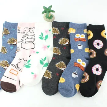 PEONFLY 5pairs/lot Novelty Korean Style Happy Socks Doughnut Egg Cute Cartoon Hedgehog Women Socks Colorful Cotton Female Sokken
PEONFLY 5pairs/lot Novelty Korean Style Happy Socks Doughnut Egg Cute Cartoon Hedgehog Women Socks Colorful Cotton Female Sokken