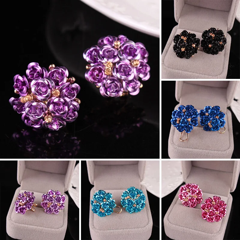 1Pair Allergy Free Beautiful Round Bouquet Crystal Rose Gold Wedding Flower Rhinestone Earring 2018 New Arrival 8 Colors
1Pair Allergy Free Beautiful Round Bouquet Crystal Rose Gold Wedding Flower Rhinestone Earring 2018 New Arrival 8 Colors