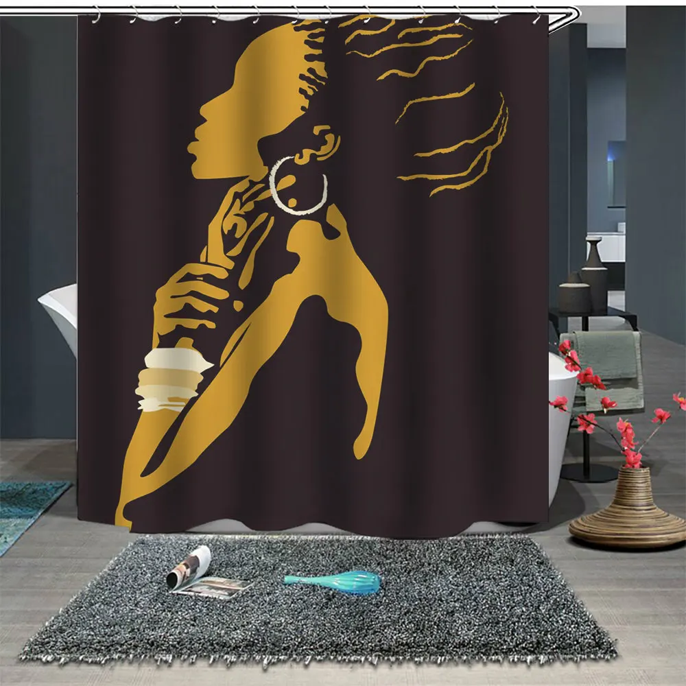 New Bathroom Curtain Nature Waterproof Polyester Fabric Fashion Girl African Woman Simple Shower Curtain Customizable
New Bathroom Curtain Nature Waterproof Polyester Fabric Fashion Girl African Woman Simple Shower Curtain Customizable