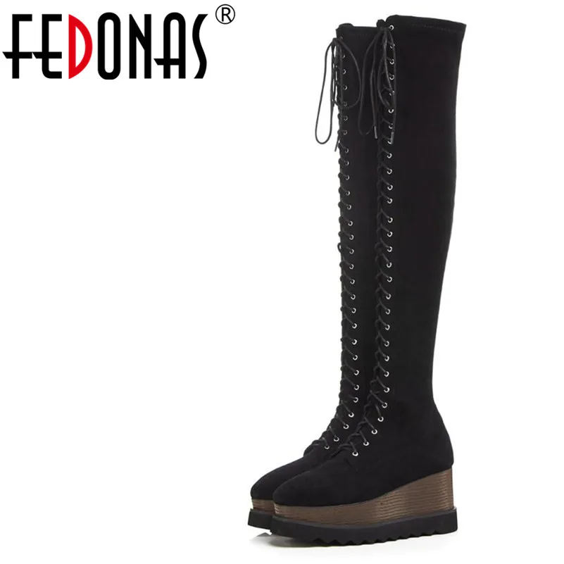FEDONAS1Fashion Women Over The Knee Boots Autumn Winter Warm Wedges High Heels Shoes Woman Round Toe Cross-tied Party High Boots
FEDONAS1Fashion Women Over The Knee Boots Autumn Winter Warm Wedges High Heels Shoes Woman Round Toe Cross-tied Party High Boots