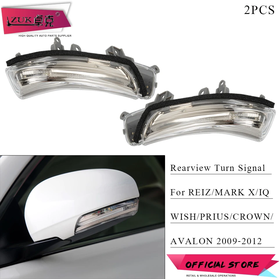 ZUK 2PCS Rearview Mirror LED Turn Signal Flasher Light Lamp For Toyota PRIUS REIZ MARK X AVALON WISH CROWN 2009 2010 2011 2012
ZUK 2PCS Rearview Mirror LED Turn Signal Flasher Light Lamp For Toyota PRIUS REIZ MARK X AVALON WISH CROWN 2009 2010 2011 2012