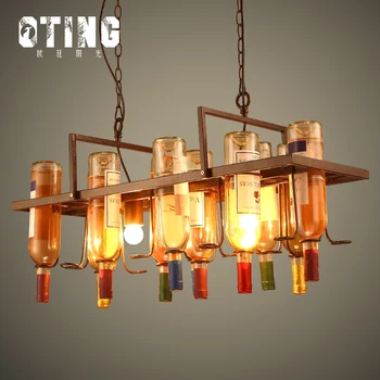 Creative Loft glass wine bottle iron artistic pendant lamp Bar Restaurant Cafe bar living room decorative
Creative Loft glass wine bottle iron artistic pendant lamp Bar Restaurant Cafe bar living room decorative