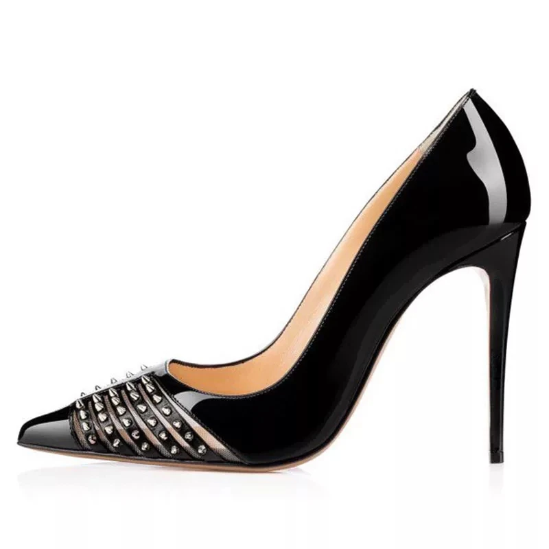 Size 34-45 Pointy Toe Stud Shallow Women Pumps Stilettos Thin High Heels Mirror Patent Leather Women Party Dress Shoes
Size 34-45 Pointy Toe Stud Shallow Women Pumps Stilettos Thin High Heels Mirror Patent Leather Women Party Dress Shoes