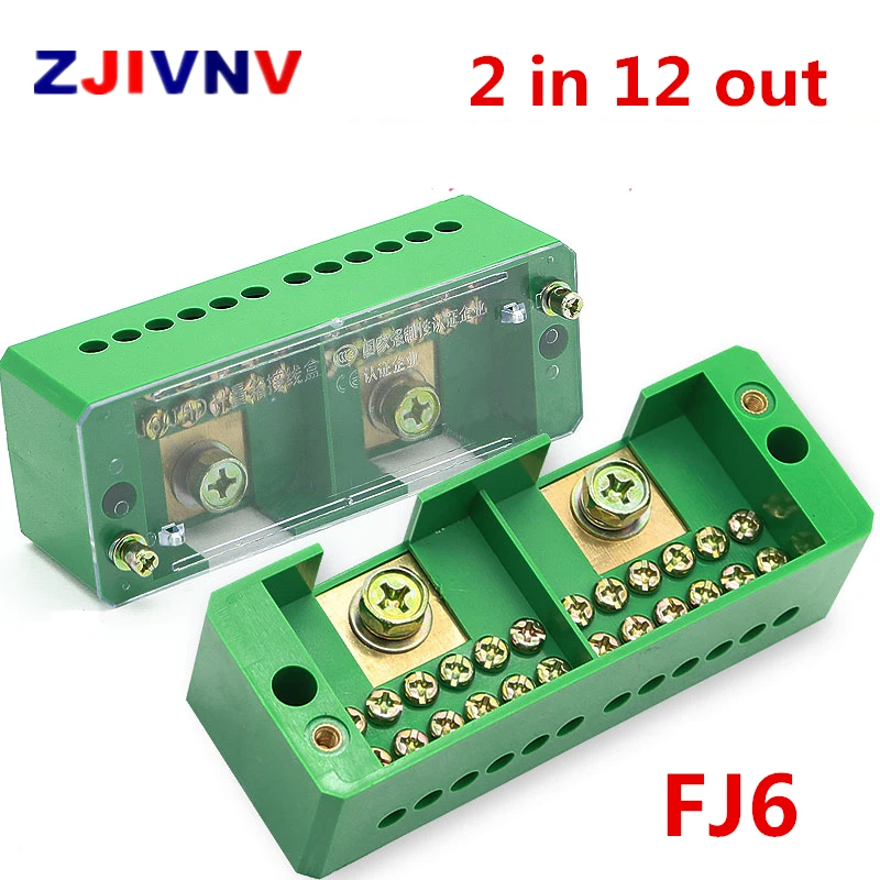 Single Phase 2-IN 12-OUT Wire Terminal Box Household Distribution Box FJ6 Terminal Row 220V
Single Phase 2-IN 12-OUT Wire Terminal Box Household Distribution Box FJ6 Terminal Row 220V