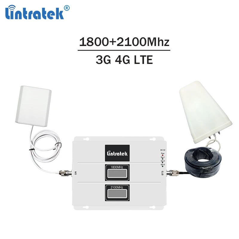 

Lintratek Signal Repeater 1800 2100 3G 4G Booster LTE 1800Mhz Repeater 3G 2100Mhz Signal Amplifier Dual Band DCS WCDMA #8