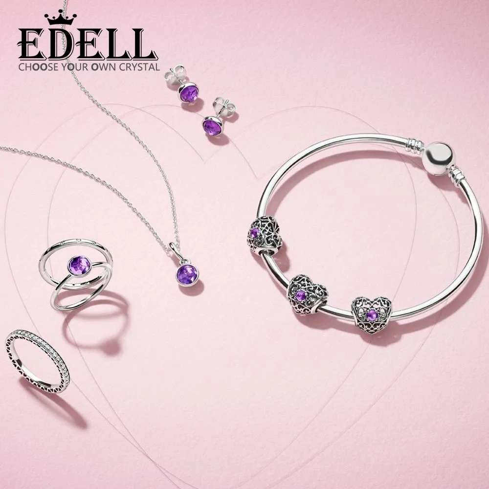 EDELL 100% 925 Sterling Silver 1:1 FEBRUARY SIGNATURE HEART BIRTHSTONE CHARM DROPLET PENDANT EARRING Ring Bracelet Necklace Set
EDELL 100% 925 Sterling Silver 1:1 FEBRUARY SIGNATURE HEART BIRTHSTONE CHARM DROPLET PENDANT EARRING Ring Bracelet Necklace Set