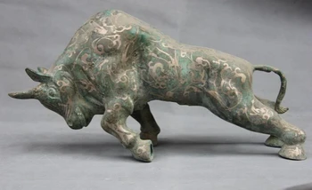 USPS to USA S2856 China Folk Collect Bronze silver-gilt Feng Shui Wealth Anger OX Bull Art Statue
USPS to USA S2856 China Folk Collect Bronze silver-gilt Feng Shui Wealth Anger OX Bull Art Statue