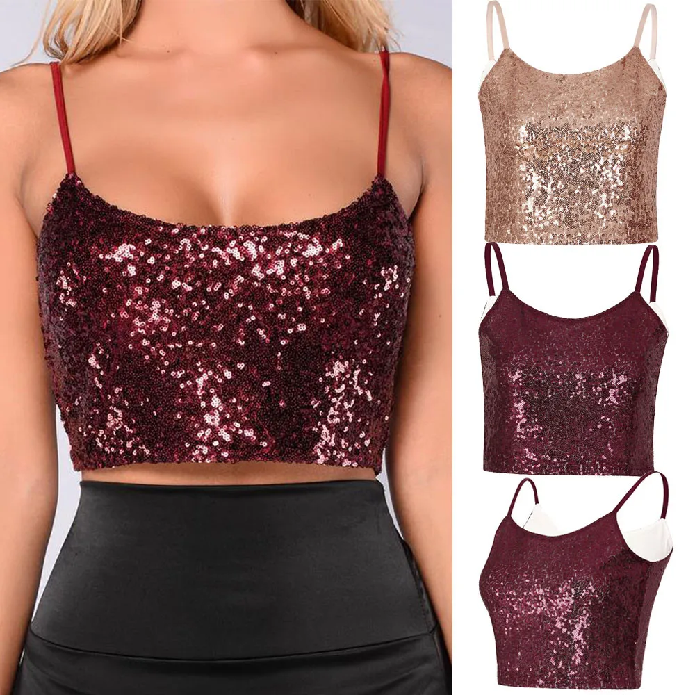 FEITONG T-Shirts For Women Sexy Sequins Crop Top Vest Tank Shirt Blusa Cami Top Fashion Sleeveless Solid O-Neck Clothing tshirts
FEITONG T-Shirts For Women Sexy Sequins Crop Top Vest Tank Shirt Blusa Cami Top Fashion Sleeveless Solid O-Neck Clothing tshirts