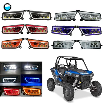 For ATV LED Headlight Clear Lens with White Red Yellow Green Blue Halo Rings Angel Eyes For Polaris RZR 900 /1000 S XP Turbo
For ATV LED Headlight Clear Lens with White Red Yellow Green Blue Halo Rings Angel Eyes For Polaris RZR 900 /1000 S XP Turbo