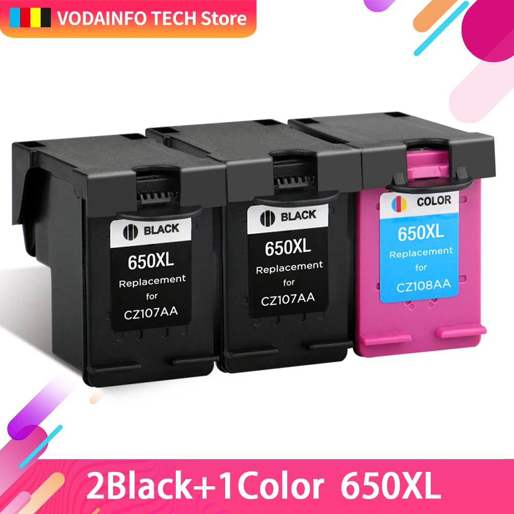 QSYRIANBOW 2BK + 1CL совместимый чернильный картридж для HP650 650XL hp 650 Deskjet Ink Advantage 1015 1515 2515 2545