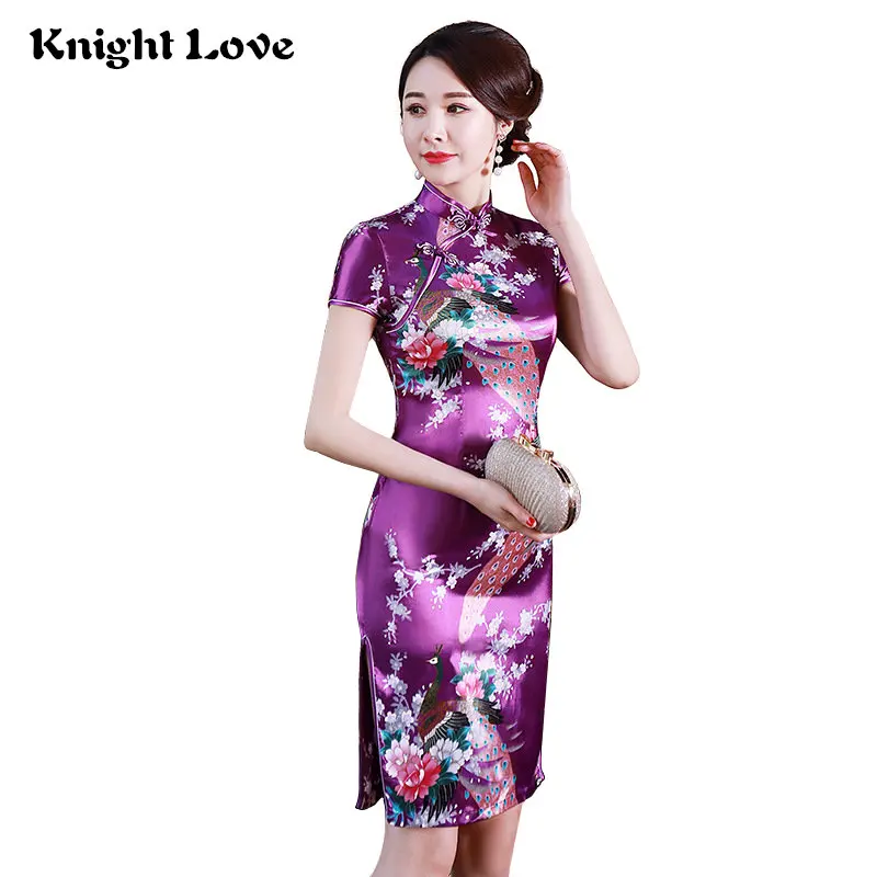 Sexy Purple Women Satin Casual Qipao Dress Summer New Print Flower Short Chinese Cheongsam Dress Size L XL 2XL 3XL 4XL 6XL
Sexy Purple Women Satin Casual Qipao Dress Summer New Print Flower Short Chinese Cheongsam Dress Size L XL 2XL 3XL 4XL 6XL