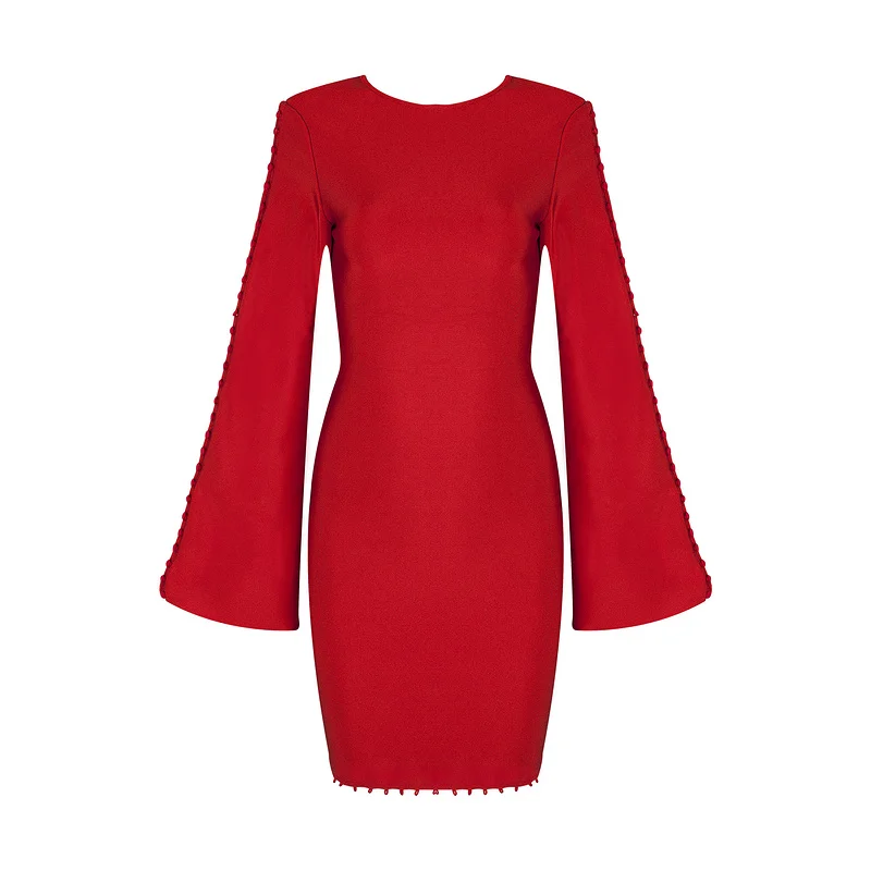 Black white red three-color long-sleeved round neck bandage sexy lady mini dress cocktail party dress wholesale HL8112
Black white red three-color long-sleeved round neck bandage sexy lady mini dress cocktail party dress wholesale HL8112