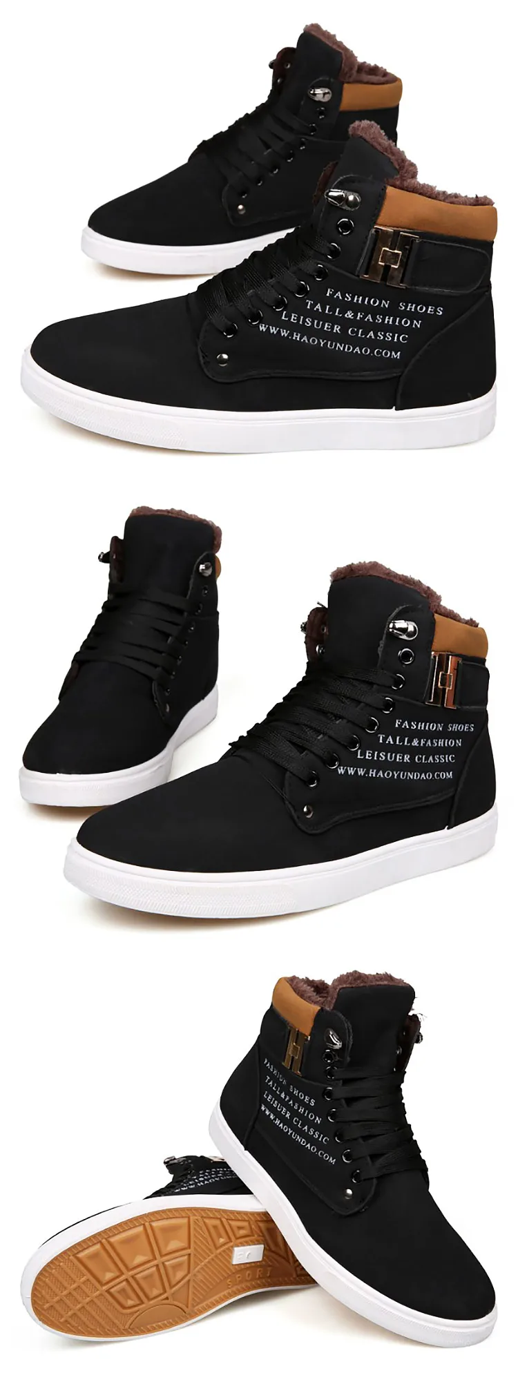 Men Snow Boots Fashion Microfiber PU Warm Plus Cotton Ankle Autumn Winter Boots Men Snow Boots Fashion Microfiber PU Warm Plus Cotton Ankle Autumn Winter Boots