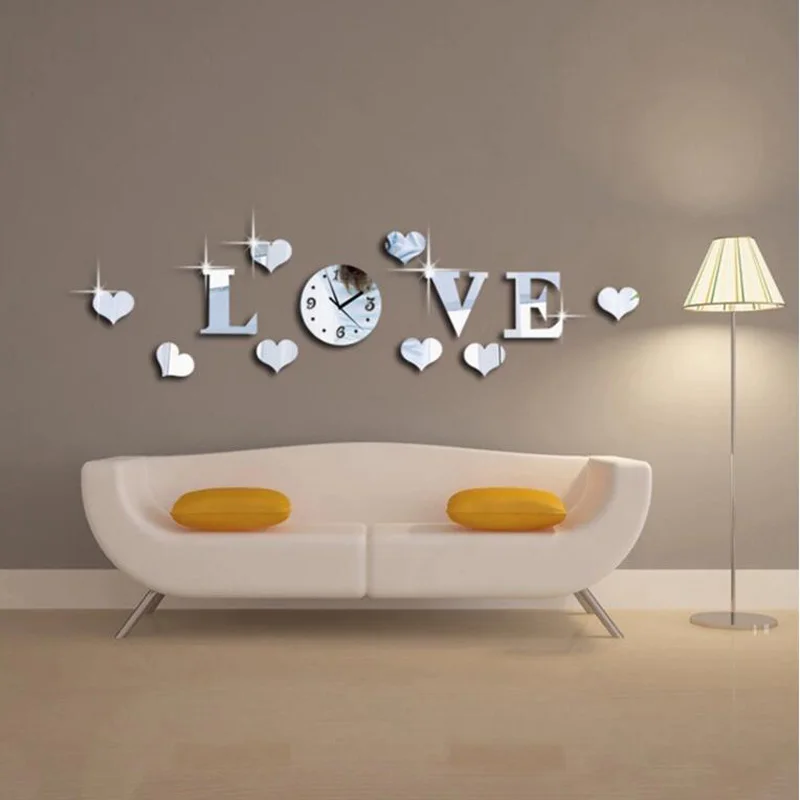 New arrival Mirror Wall Clock LOVE 3d Wall Stickers Home Decor Europe Acrylic Clocks DIY Home Room Art Mural Removable Poster
New arrival Mirror Wall Clock LOVE 3d Wall Stickers Home Decor Europe Acrylic Clocks DIY Home Room Art Mural Removable Poster