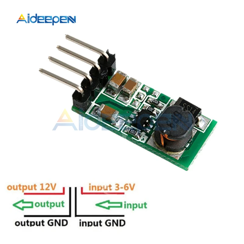 DC 3.3V 3.7V 5V 6V 1A/1.2A to 12V Step-Up Power Supply Boost Voltage Regulator Converter Module Board 
DC 3.3V 3.7V 5V 6V 1A/1.2A to 12V Step-Up Power Supply Boost Voltage Regulator Converter Module Board