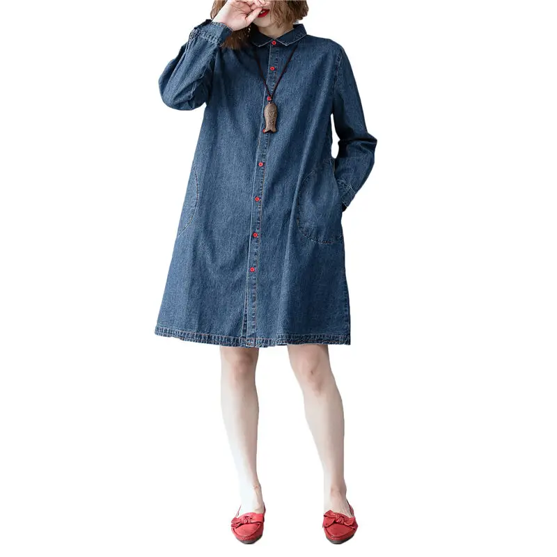 Lapel Single-breasted Casual Women Denim Jacket Large Size Spring Shirt Coat New Loose Jeans Dress Fashion Cardigan Coat f628
Lapel Single-breasted Casual Women Denim Jacket Large Size Spring Shirt Coat New Loose Jeans Dress Fashion Cardigan Coat f628