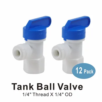Water Pressure Tank parts 1/4" Tank Ball Valve Quick Fitting Connector for Water Filters and RO Reverse Osmosis Systems -12 PACK
Water Pressure Tank parts 1/4" Tank Ball Valve Quick Fitting Connector for Water Filters and RO Reverse Osmosis Systems -12 PACK