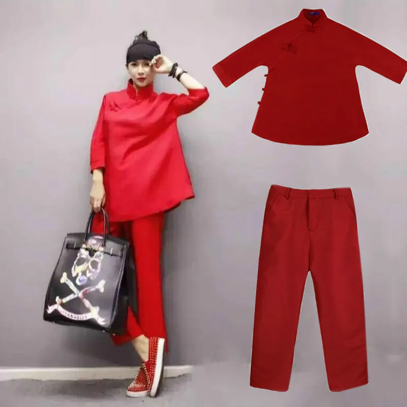 Women Clothes Autumn New Personality Women's Retro Fashion Solid Color Fashion Suit Chinese Style Women Suit
Women Clothes Autumn New Personality Women's Retro Fashion Solid Color Fashion Suit Chinese Style Women Suit