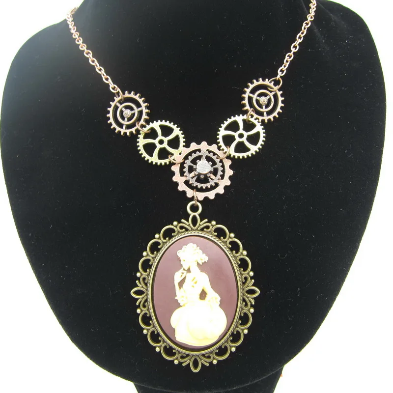 Retro Noble Women Figure Pendant with Multi Gears Steampunk Necklaces Fashion Accessory
Retro Noble Women Figure Pendant with Multi Gears Steampunk Necklaces Fashion Accessory