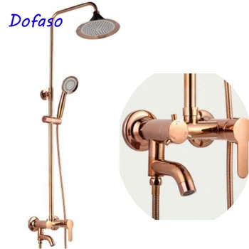 Dofaso vintage rose golden shower Faucets Luxury Gold Brass Bathroom Mixer Faucet Set Rain Shower Head 8''
Dofaso vintage rose golden shower Faucets Luxury Gold Brass Bathroom Mixer Faucet Set Rain Shower Head 8''