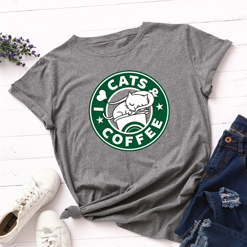 New Cute Cat Coffee Cartoon Printed Short Sleeve Cotton T Shirt Women Summer 2019 Casual Plus Size 5XL Tops Tee Poleras Mujer
New Cute Cat Coffee Cartoon Printed Short Sleeve Cotton T Shirt Women Summer 2019 Casual Plus Size 5XL Tops Tee Poleras Mujer