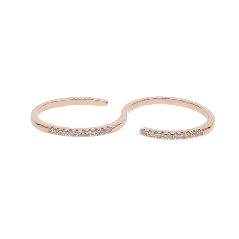S shape pave clear cubic zirconia rose gold fashion jewelry open rings wholesale simple bar women ladies double finger ring
S shape pave clear cubic zirconia rose gold fashion jewelry open rings wholesale simple bar women ladies double finger ring