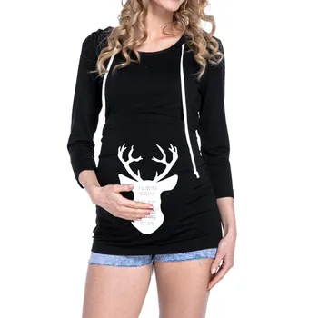 Women Christmas Maternity Nursing Tops Long Sleeve Top Pregnant Hooded Blous (Black )
Women Christmas Maternity Nursing Tops Long Sleeve Top Pregnant Hooded Blous (Black )