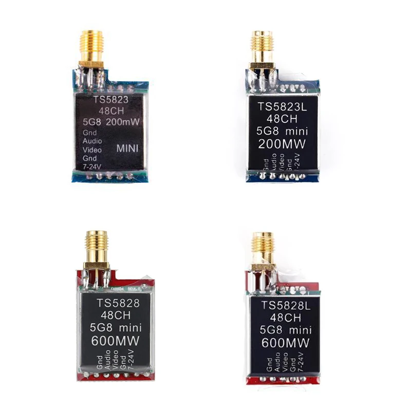 5.8G 48CH TS5823 TS5823L 200mW TS5828 TS5828L 600mW AV Transmitter Module 7-24V for FPV Racing Drone
5.8G 48CH TS5823 TS5823L 200mW TS5828 TS5828L 600mW AV Transmitter Module 7-24V for FPV Racing Drone