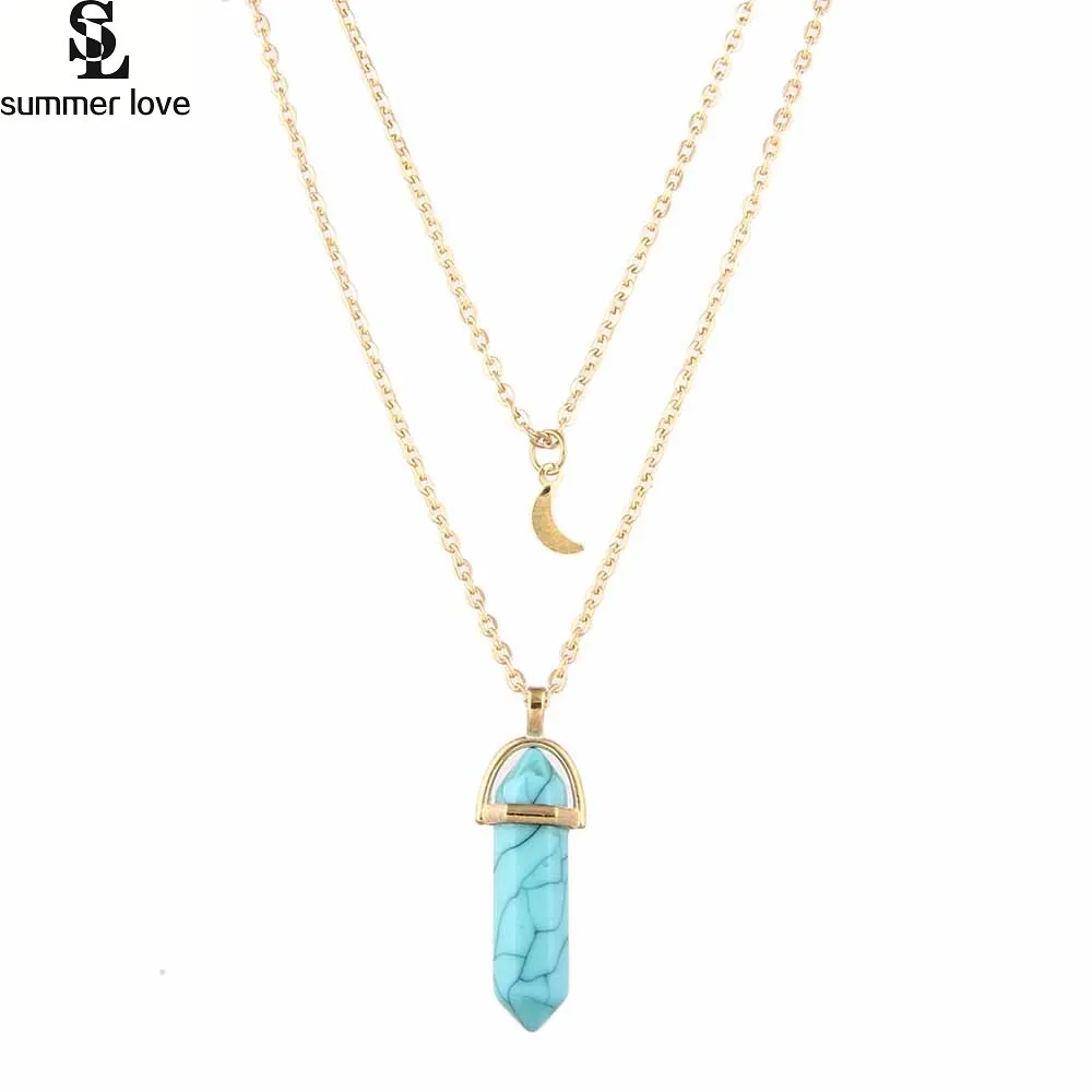 Natural hexagonal stone crystal pendant necklace for women opal stone moon choker necklace fashion gold color trendy Jewelry
Natural hexagonal stone crystal pendant necklace for women opal stone moon choker necklace fashion gold color trendy Jewelry