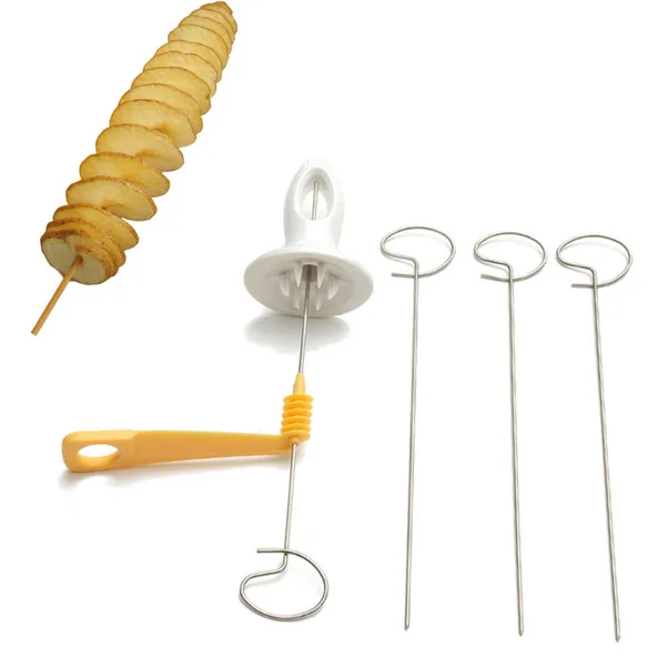 1pc 3 string Rotate Potato Slicer Stainless Steel +Plastic Twisted Potato Slice Cutter Spiral DIY Manual Creative
1pc 3 string Rotate Potato Slicer Stainless Steel +Plastic Twisted Potato Slice Cutter Spiral DIY Manual Creative
