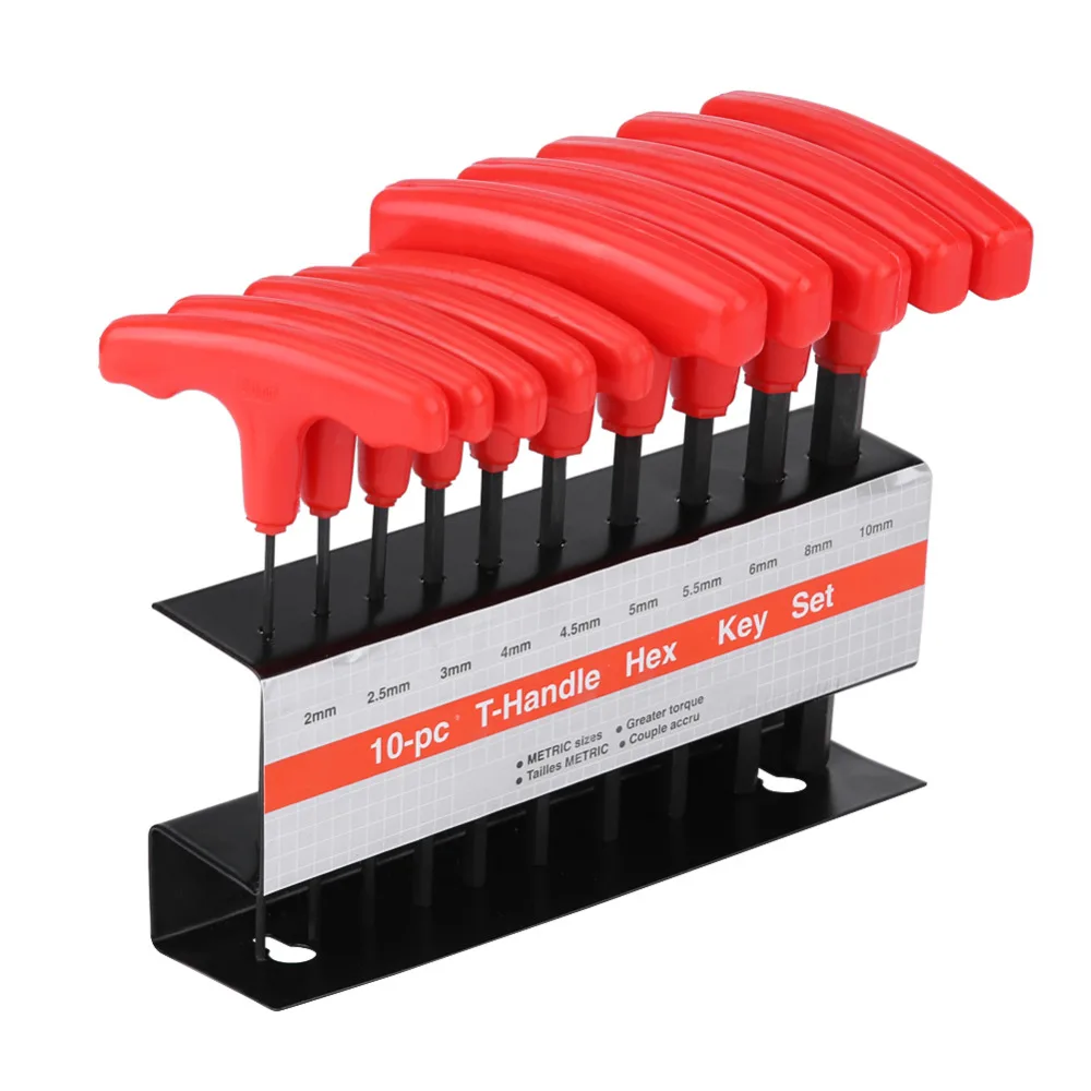 10Pcs Heavy Duty T-Handle Allen Hex Key Wrench Inner Six Angle Spanner Set Kit High Carbon Steel
10Pcs Heavy Duty T-Handle Allen Hex Key Wrench Inner Six Angle Spanner Set Kit High Carbon Steel