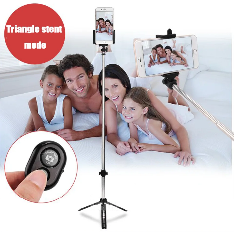 FGHGF Handheld mini Tripod Phone selfie stick Bluetooth Shutter Remote Controller Foldable Wireless for iPhone Selfie Stick
