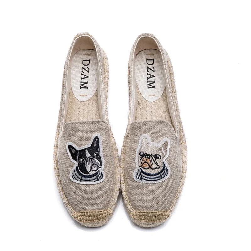 2019 Women Espadrilles Fishman Shoes Lady Loafers Autumn Hemp Sole Woman Canvas Flats Comfortable Dog Embroidery Casual Shoes
2019 Women Espadrilles Fishman Shoes Lady Loafers Autumn Hemp Sole Woman Canvas Flats Comfortable Dog Embroidery Casual Shoes