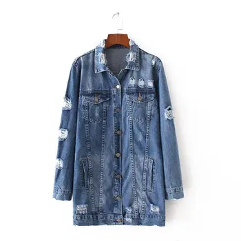 Brieuces Fashion Autumn Hole Female Demin Jeans Jackets Women Loose Long Jacket Outerwear Coat Casaco Feminino
Brieuces Fashion Autumn Hole Female Demin Jeans Jackets Women Loose Long Jacket Outerwear Coat Casaco Feminino