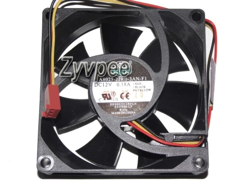 Cooler Master 8025 A8025-22RB-3AN-F1 12V 0.18A 3Wire Cooling Fan