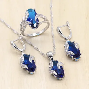 Silver Color Jewelry Sets For Women Royal Blue Crystal Earrings Pendant Necklace Ring Sets for Gift Christmas Party
Silver Color Jewelry Sets For Women Royal Blue Crystal Earrings Pendant Necklace Ring Sets for Gift Christmas Party