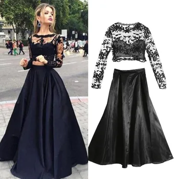 Women Wedding Bridesmaid Skirts Party Summer Autumn Vintage Black Lace Tops+Skirts Maxi Sundress Sets Ball Prom Gown Sunsuits
Women Wedding Bridesmaid Skirts Party Summer Autumn Vintage Black Lace Tops+Skirts Maxi Sundress Sets Ball Prom Gown Sunsuits