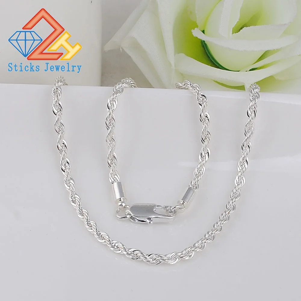 Twist Chain 19.6'' 50 cm Long Necklace for Women's 3mm 925 Sterling- Silver-Gold-Jewelry Gift Pouches Two Color
Twist Chain 19.6'' 50 cm Long Necklace for Women's 3mm 925 Sterling- Silver-Gold-Jewelry Gift Pouches Two Color