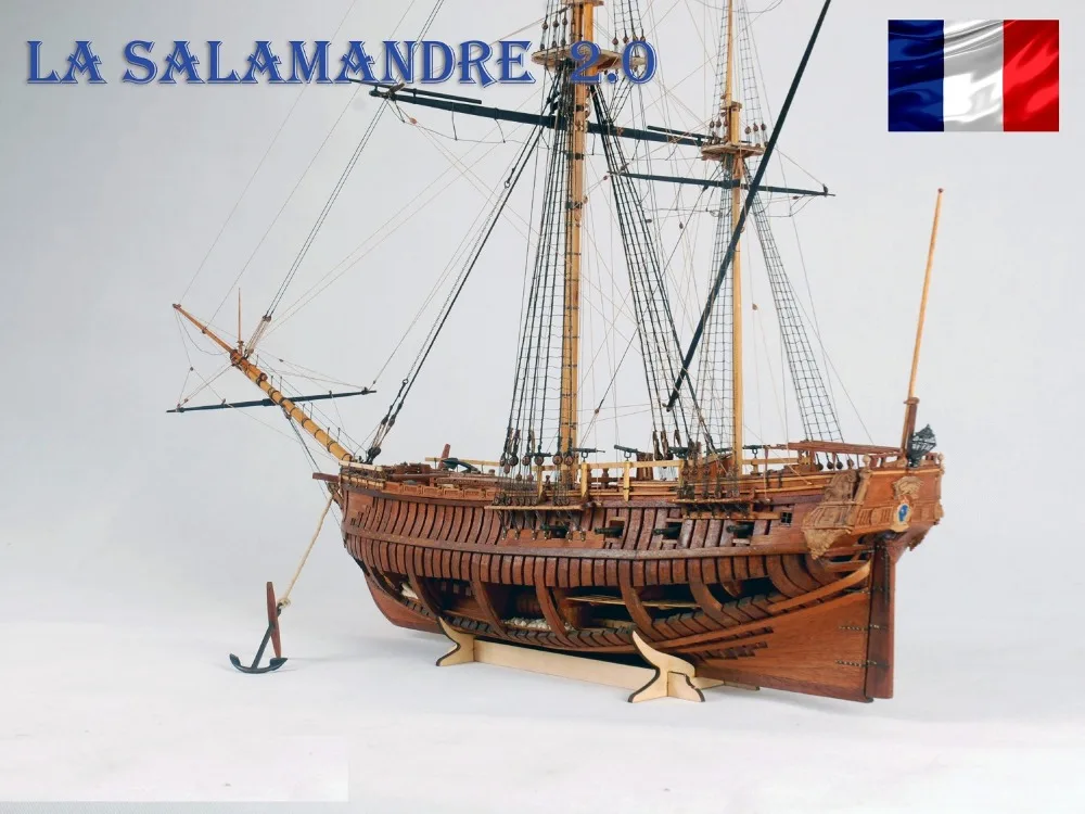 New version 2.0 Classic French sail boat model kits La Salamandre 1752 ship model Part 1 and Part 2
New version 2.0 Classic French sail boat model kits La Salamandre 1752 ship model Part 1 and Part 2