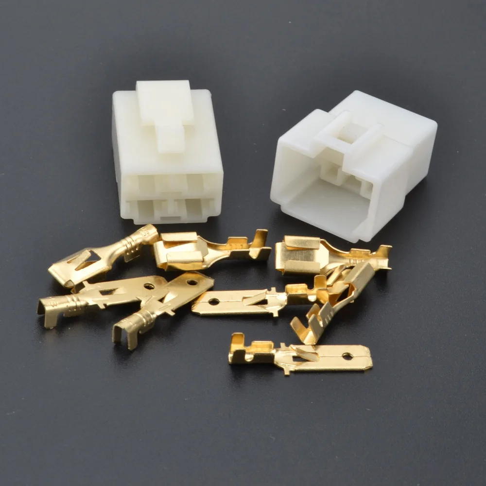 6.3mm connector 4P 4 pin Electrical 6.3 Connector Kits Male Female socket plug for Motorcycle Car
6.3mm connector 4P 4 pin Electrical 6.3 Connector Kits Male Female socket plug for Motorcycle Car