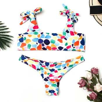 2019 Summer Neon Color Print Bikini Set Knotted Beach Swimwear Women Brazilian Thong Bathing suit
2019 Summer Neon Color Print Bikini Set Knotted Beach Swimwear Women Brazilian Thong Bathing suit