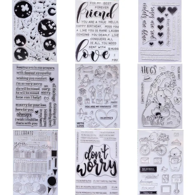 Flower/friend/bear post/Big huge Transparent Clear Stamps for DIY scrapbooking/photo album Cutting Crafts Stencil Dies
Flower/friend/bear post/Big huge Transparent Clear Stamps for DIY scrapbooking/photo album Cutting Crafts Stencil Dies