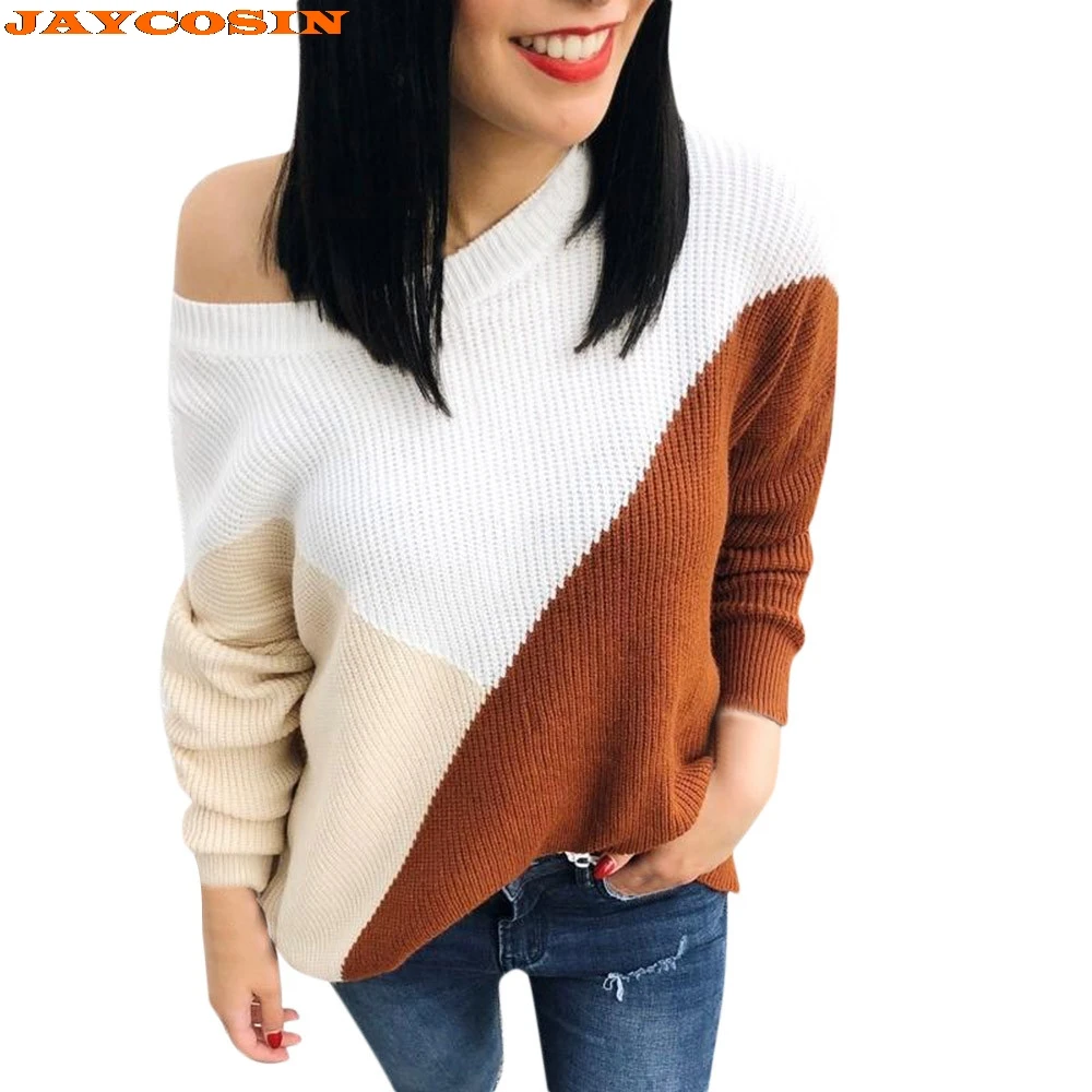 JAYCOSIN New Fashion Design Women Colorblock Strapless Long Sleeve Knitted Sweater Jumper Pullover Blouse High Quality Sweater
JAYCOSIN New Fashion Design Women Colorblock Strapless Long Sleeve Knitted Sweater Jumper Pullover Blouse High Quality Sweater