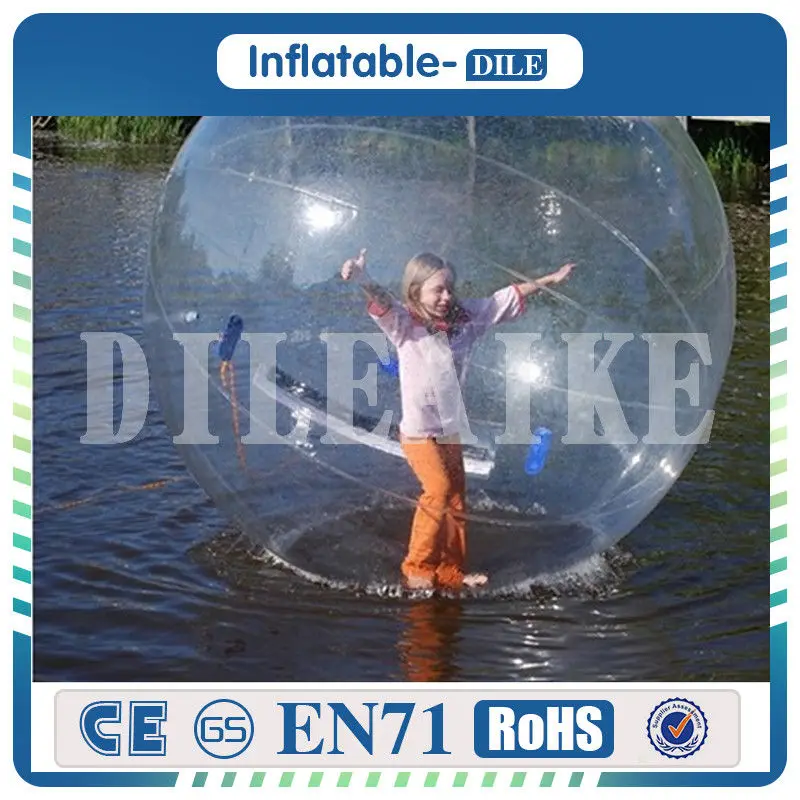 

High Quality 2m/6.6ft Diameter 0.8mm PVC Inflatable Water Walking Ball Human Hamster Ball Zorb Ball Water Balloon