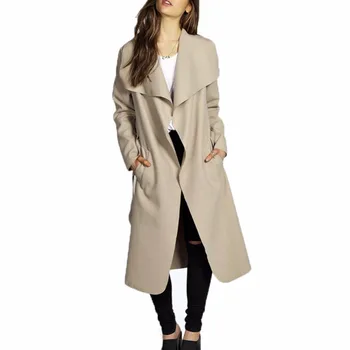 ZH Casual Trench Turn-down Collar Adjustable Waist Female Plus Size Office Lady Loose Woolen Single Layer Coat With Belt
ZH Casual Trench Turn-down Collar Adjustable Waist Female Plus Size Office Lady Loose Woolen Single Layer Coat With Belt