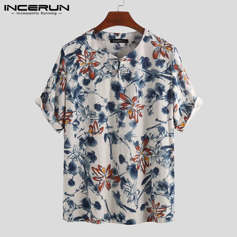 INCERUN Vintage Men Shirt Floral Print Cotton Short Sleeve Button Pullover Loose Chinese Style Casual Shirts Men 2019 Plus Size
INCERUN Vintage Men Shirt Floral Print Cotton Short Sleeve Button Pullover Loose Chinese Style Casual Shirts Men 2019 Plus Size
