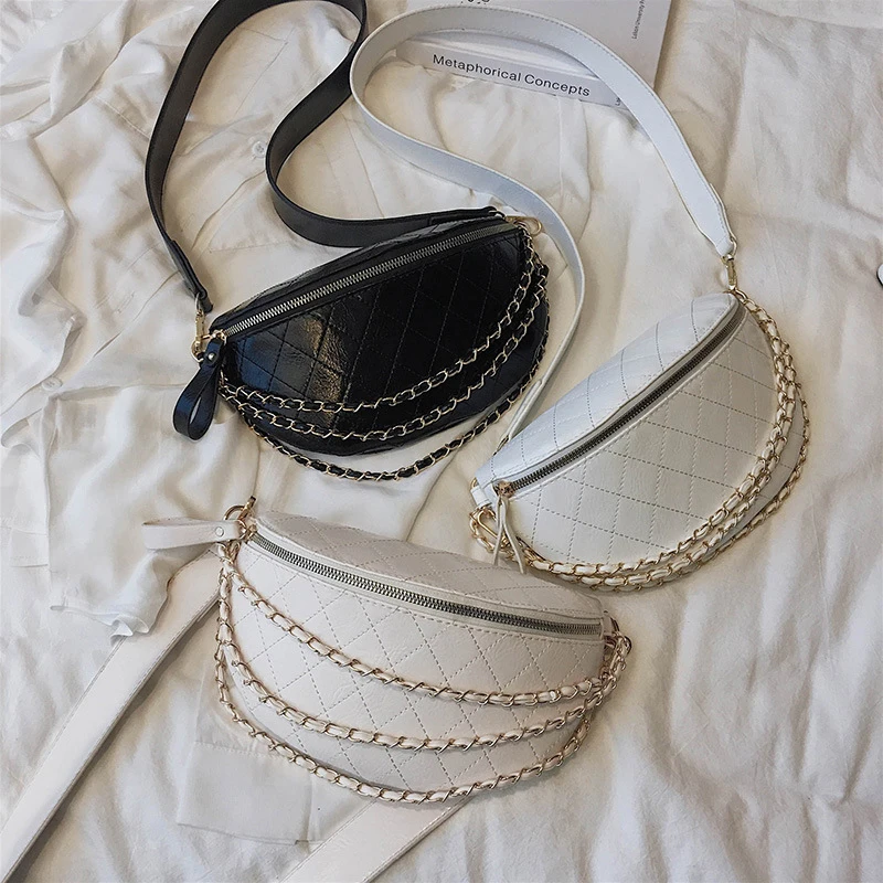 2019 PU Rhombus Plaid Waist Packs Women Fashion Mini Chain Shoulder Messenger Bag Travel Leisure Black White Beige Chest Bag
2019 PU Rhombus Plaid Waist Packs Women Fashion Mini Chain Shoulder Messenger Bag Travel Leisure Black White Beige Chest Bag
